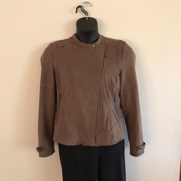 Moto Jacket ODYN Faux Suede Asymmetrical Zipper - Picture 3 of 6